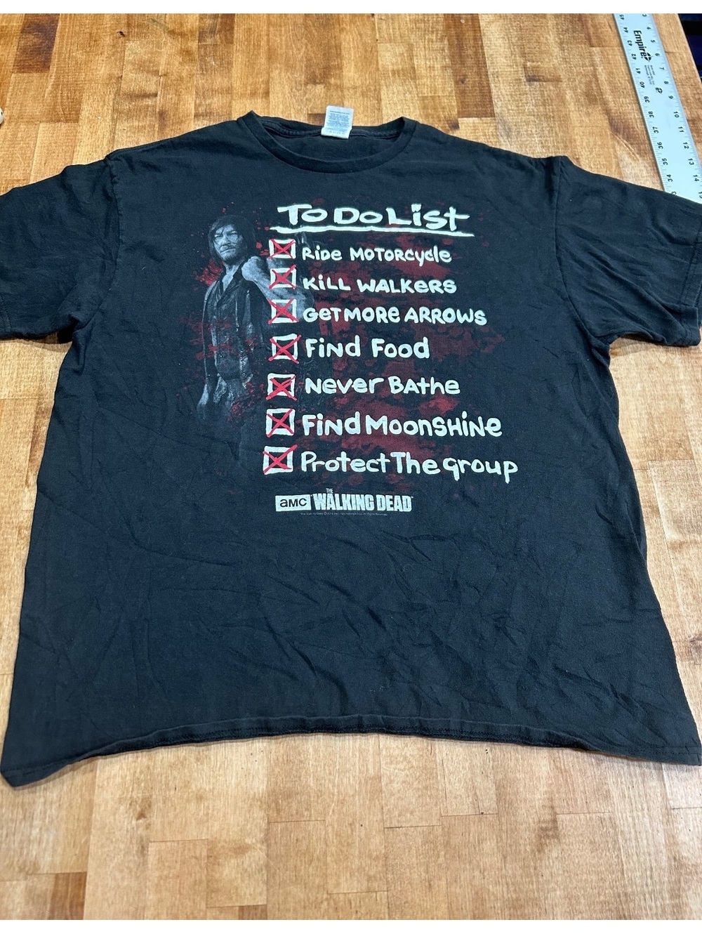 The Walking Dead To Do List Graphic T-Shirt Size XL Black
